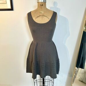 BB Dakota Dark Gray Fit & Flare Sweater Dress Sz S